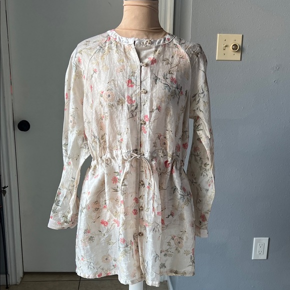 J. Jill Floral Tunic - Cream and Pink - Picture 1 of 8